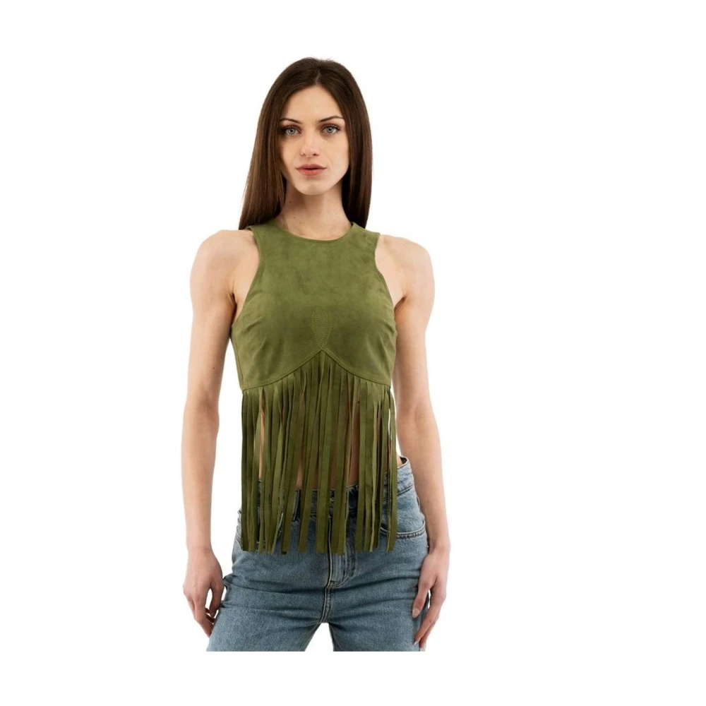 Moschino Women's Green Cotton Tank Top