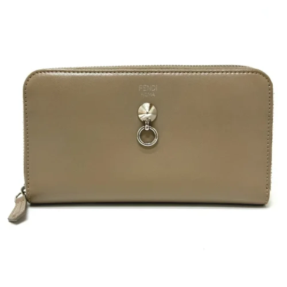 Fendi Vintage Pre-owned Leather wallets Beige Heren