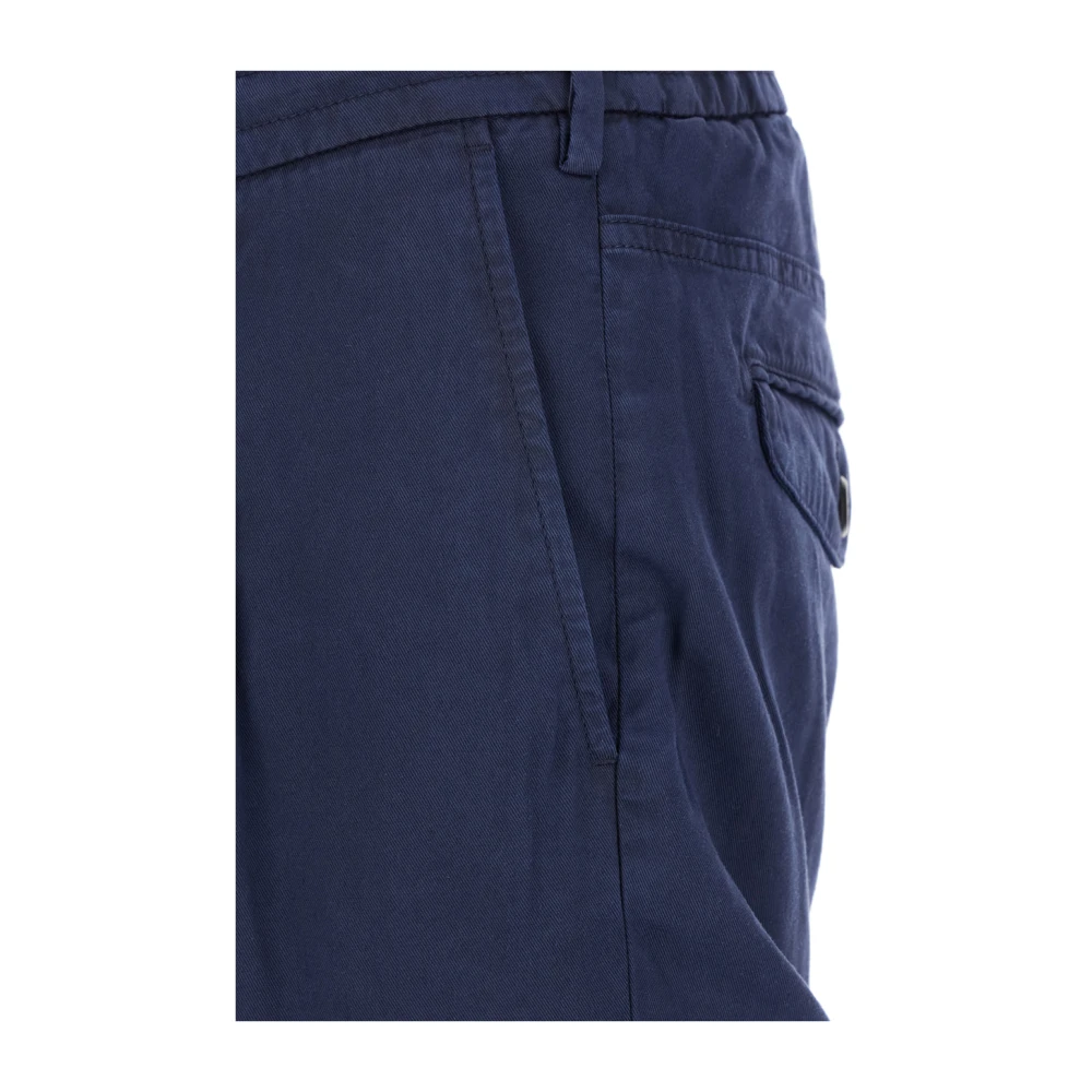 Eleventy Blauwe Katoenen Trekkoord Taillebroek Blue Heren