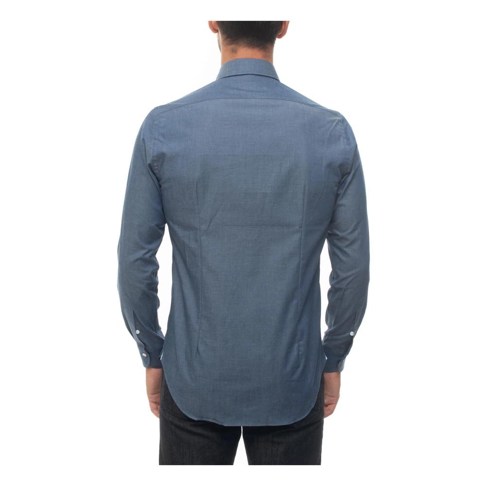 Càrrel Denim Button-Down Casual Overhemd Blue Heren