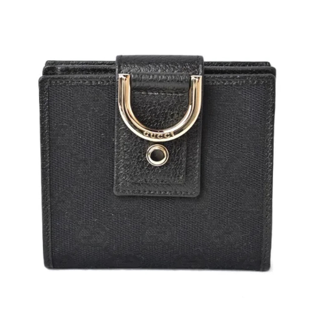 Gucci Vintage Pre-owned Canvas wallets Black Dames