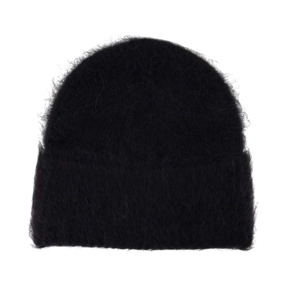 Totême Alpaca Knit Beanie - Female - Accessories - Black - One Size - Accessories