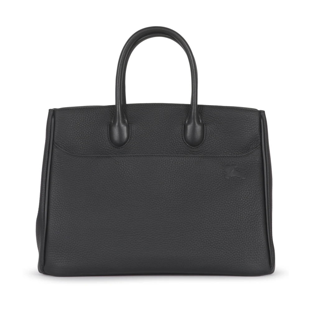 Burberry Zwarte Leren Tote Tas met 'b' Sluiting Black Dames