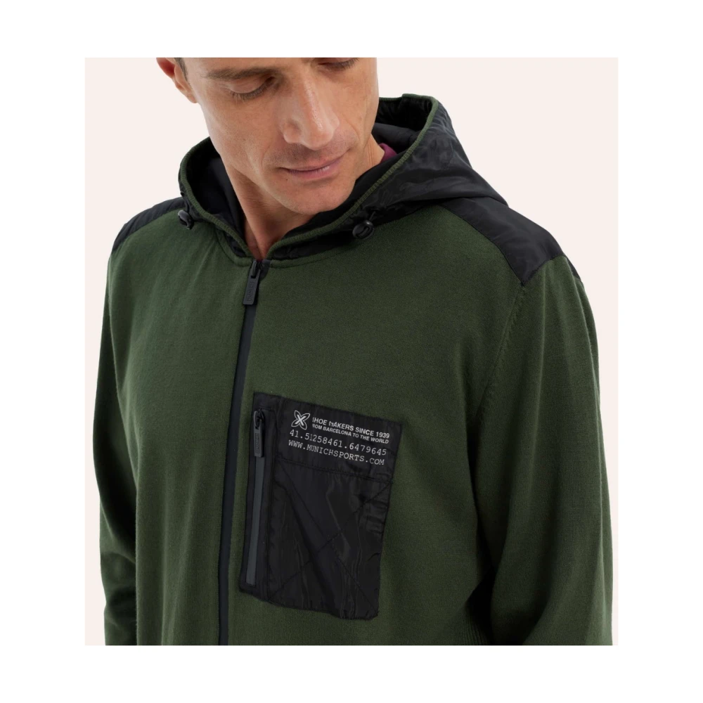 Munich Stijlvolle Zip-Through Cardigan Green Heren