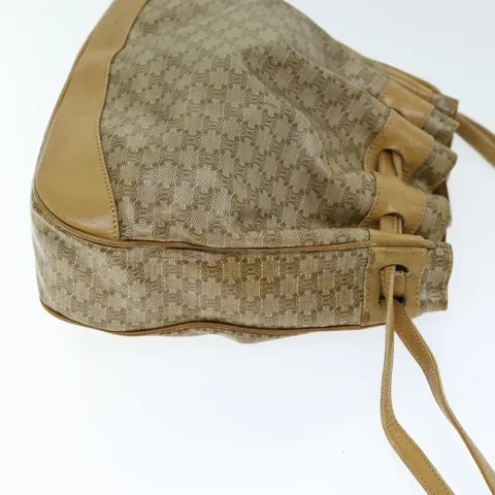 Celine Vintage Pre-owned Canvas shoulder-bags Beige Dames