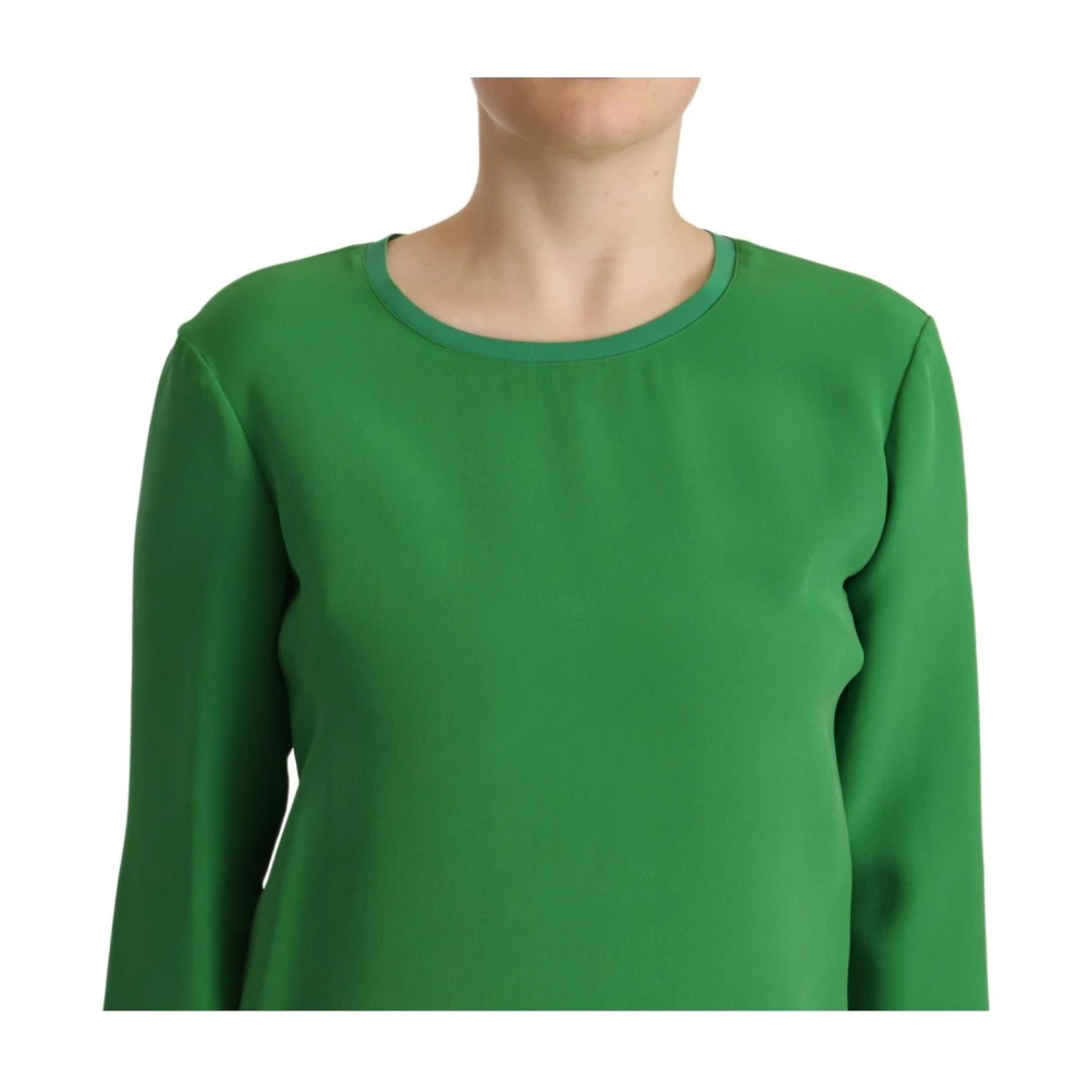 Armani Groene Zijden Trui met Lange Mouwen Green Dames