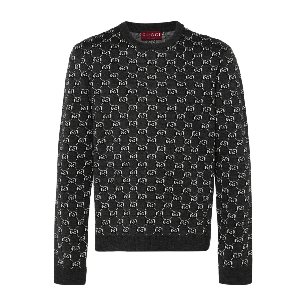 Gucci Grijze Gebreide Crew Neck Sweater Gray Heren