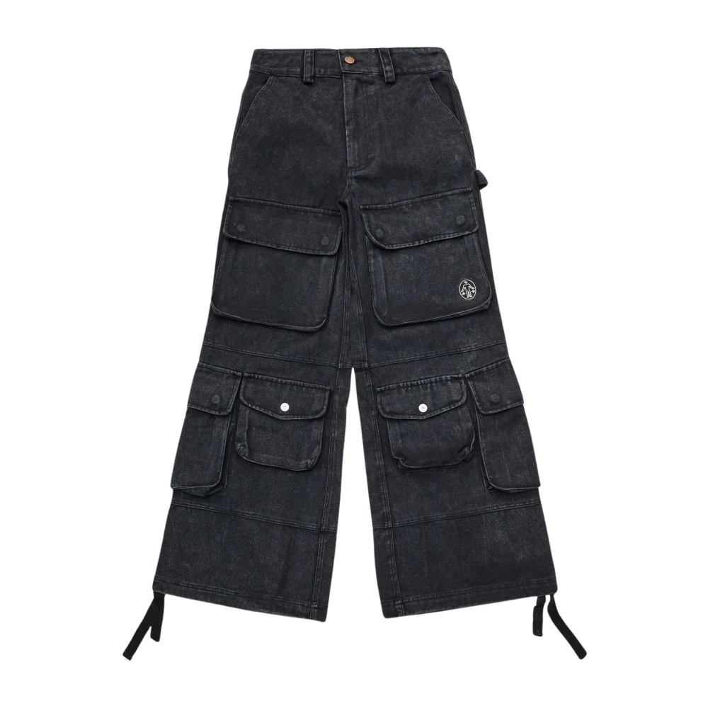 Untitled Artworks Zwarte Cargo Katoenen Broek Black Heren