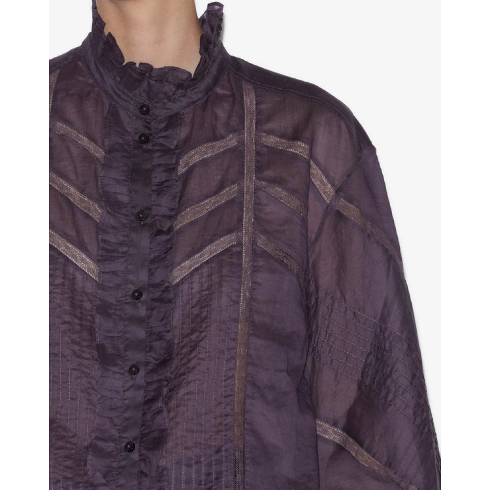 Isabel Marant Étoile Ruche Katoenen Blouse Purple Dames