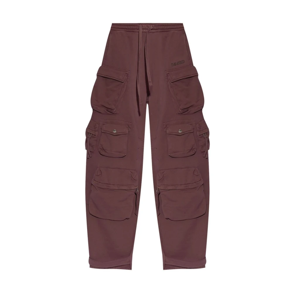 The Attico Broek met wijde pijpen en cargozakken Purple Dames