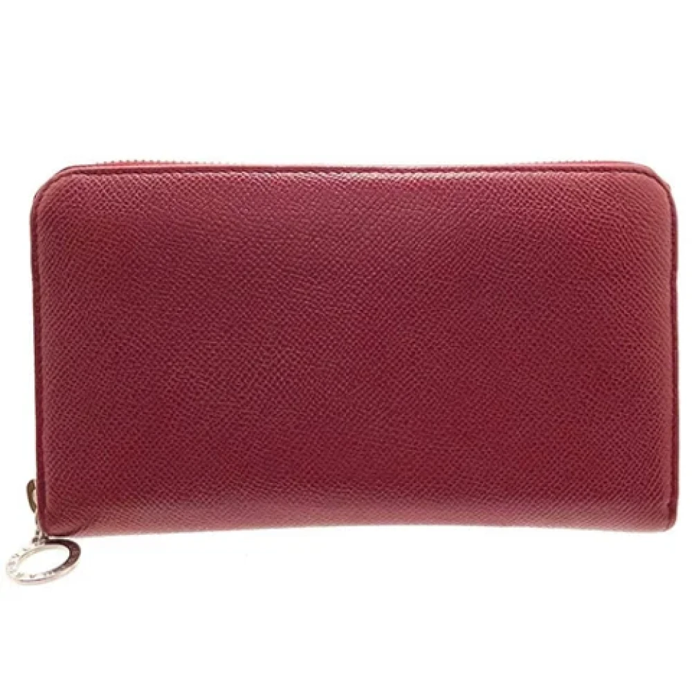 Bvlgari Vintage Pre-owned Leather wallets Red Dames