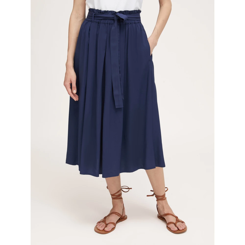 Motivi Flowing Midi Rok met Sjerp Blue Dames