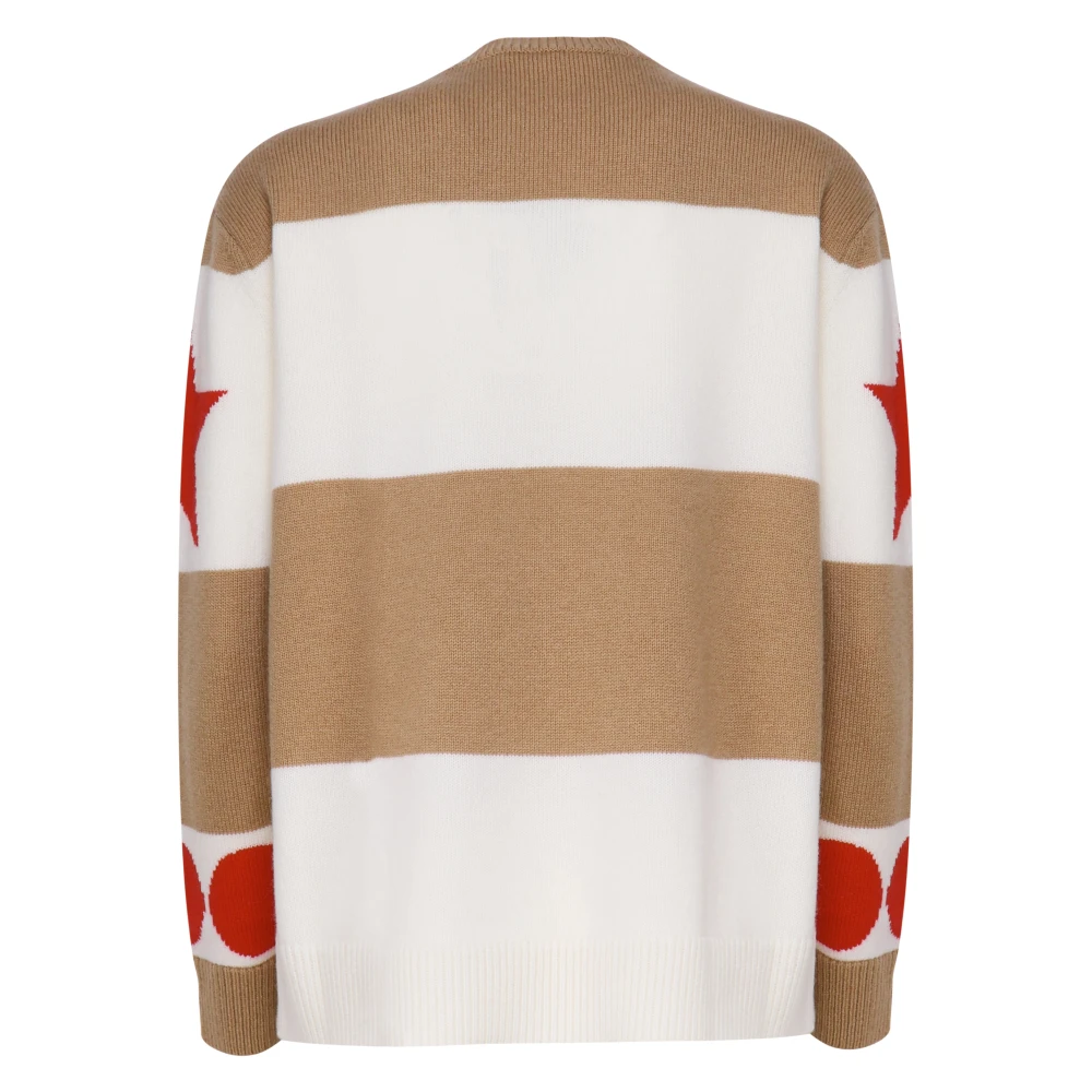 Max Mara Wol Kasjmier Trui met Sterren Brown Dames