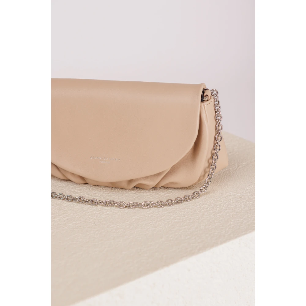 Gianni Chiarini Adele Crème Leren Schouder Clutch Brown Dames