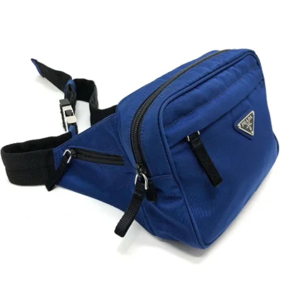 Prada Vintage Pre-owned Fabric prada-bags Blue Heren