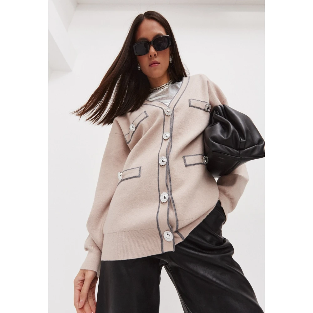 Cesare Gaspari Elegante Gebreide Vest Beige Dames