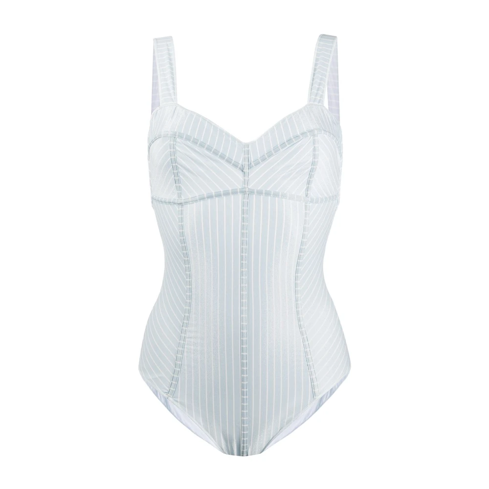 Oseree Lichtblauwe Maillot Lines Badpak Blue Dames