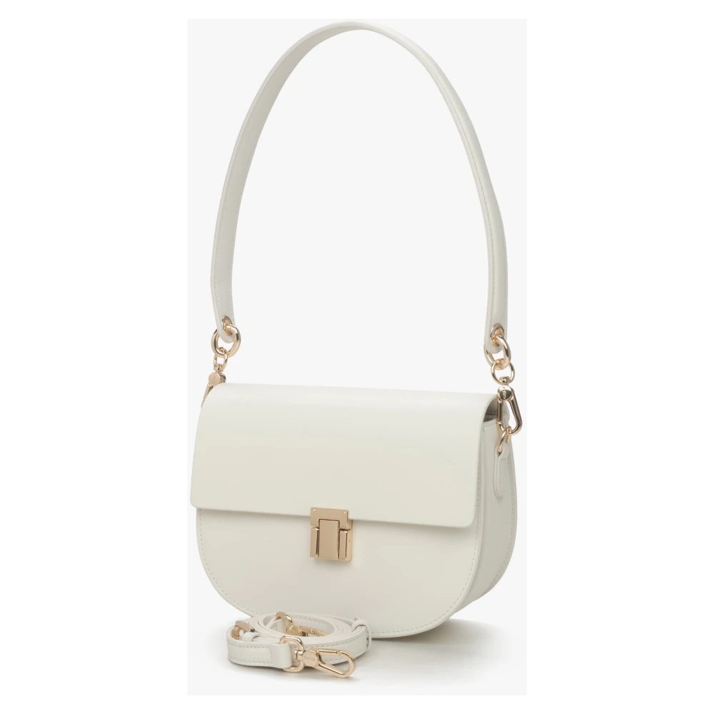 Estro Dames Melkachtig-Beige Leren Schoudertas Er00115790 Beige Dames