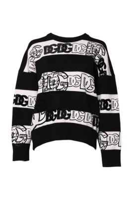 Lyxig Logo Print Kashmirtröja