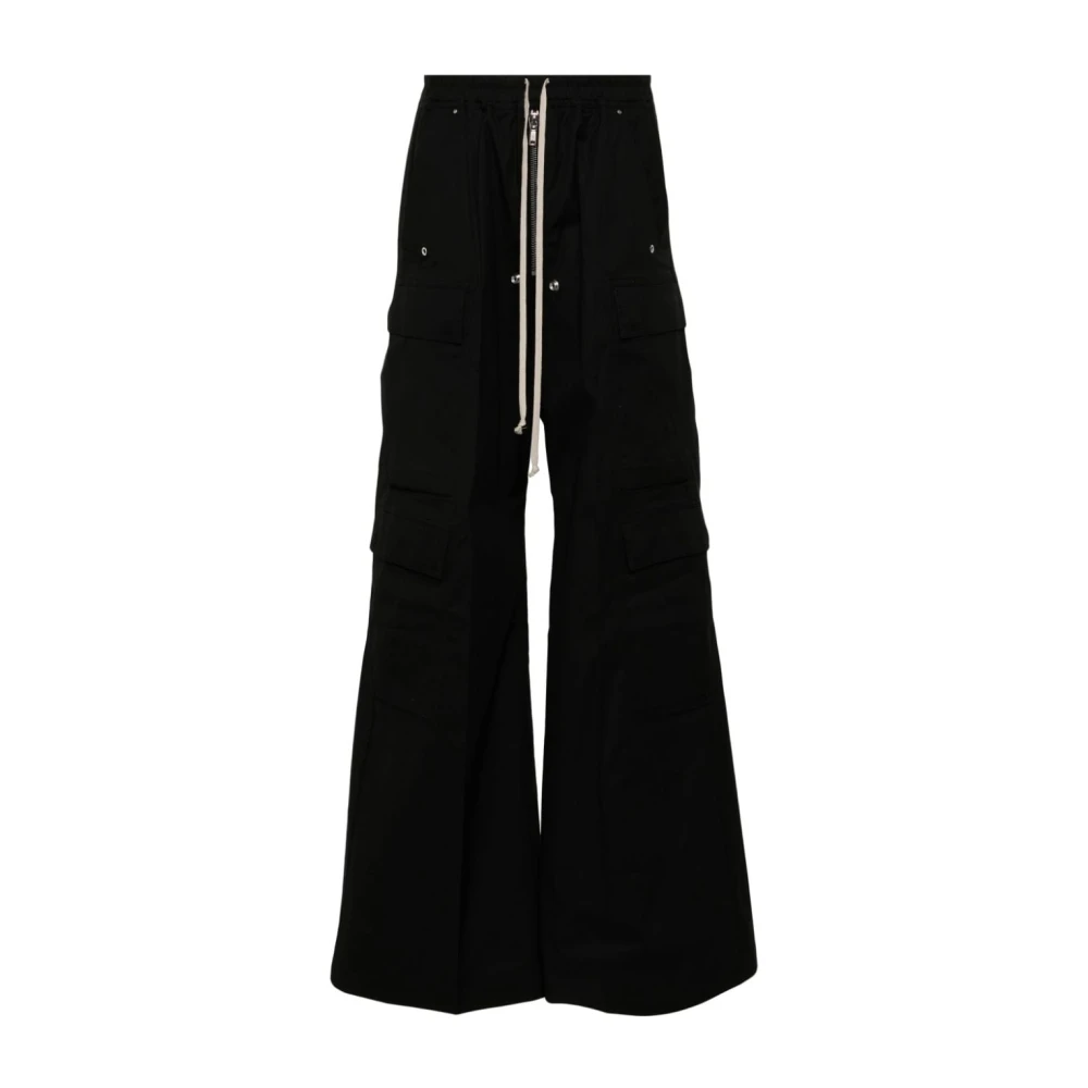 Rick Owens Zwarte Cargo Wijde Pijp Broek Black Dames