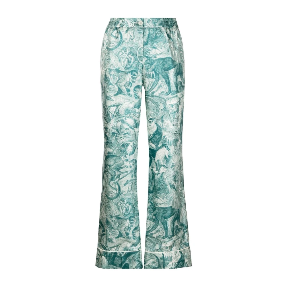 F.r.s For Restless Sleepers Blauwe Palazzo Broek met Japanse Tak Print Blue Dames