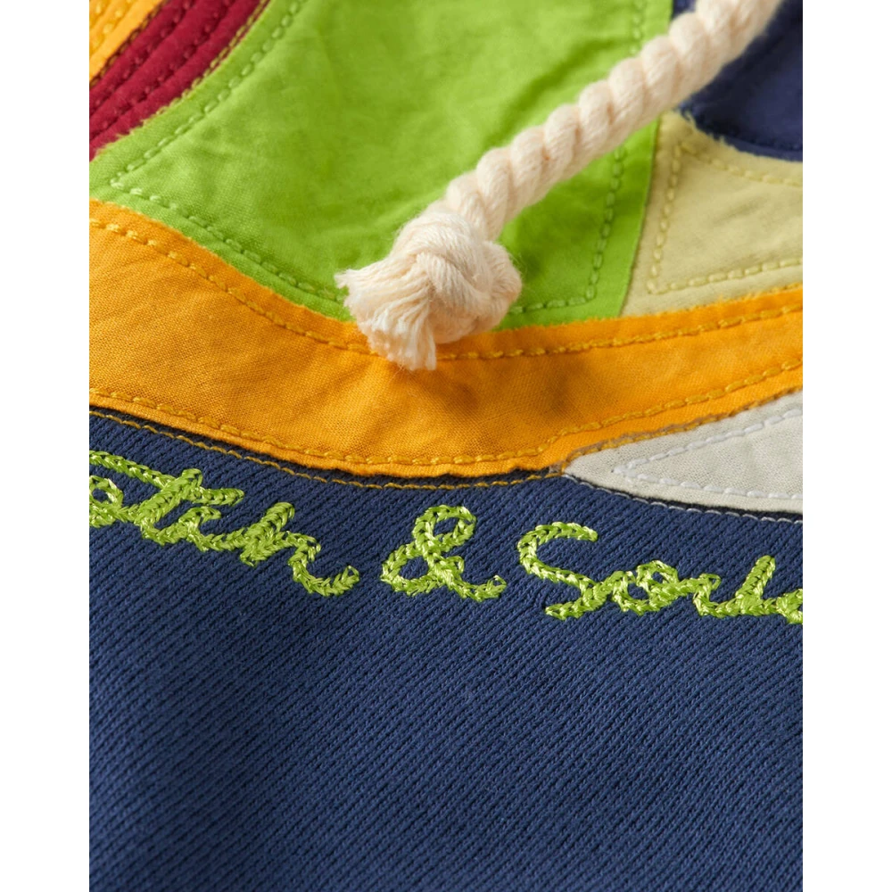 Scotch & Soda Applique Hoodie Sweatshirt Blue Heren