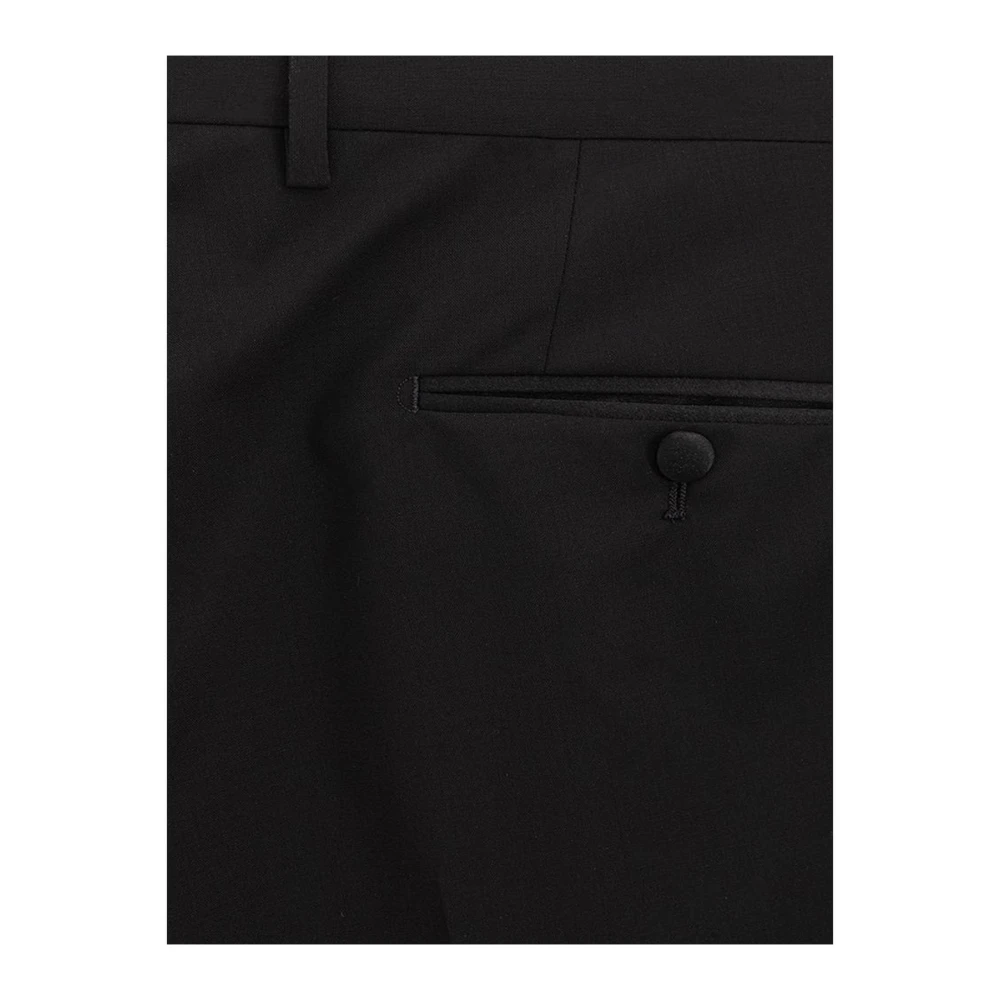 Dolce & Gabbana Zwarte wollen broek voor heren Black Heren