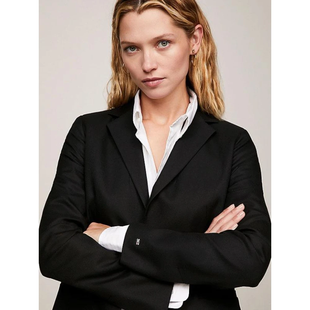 Tommy Hilfiger Reguliere Blazer voor Core Collectie Black Dames