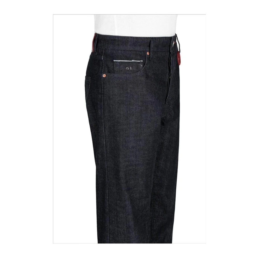 Tramarossa Donkerblauwe Katoenen Jeans met Verwijderbare Initialen Blue Heren