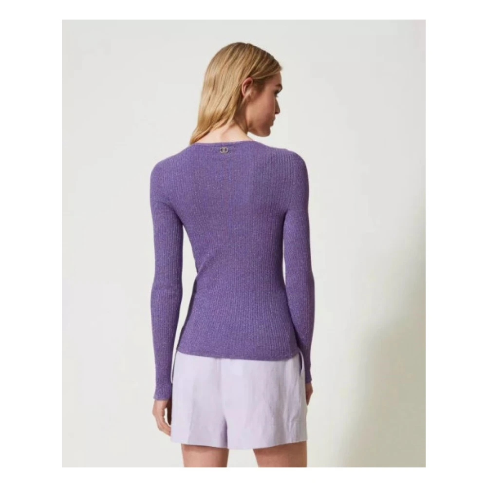 Twinset V-neck Knitwear Purple Dames