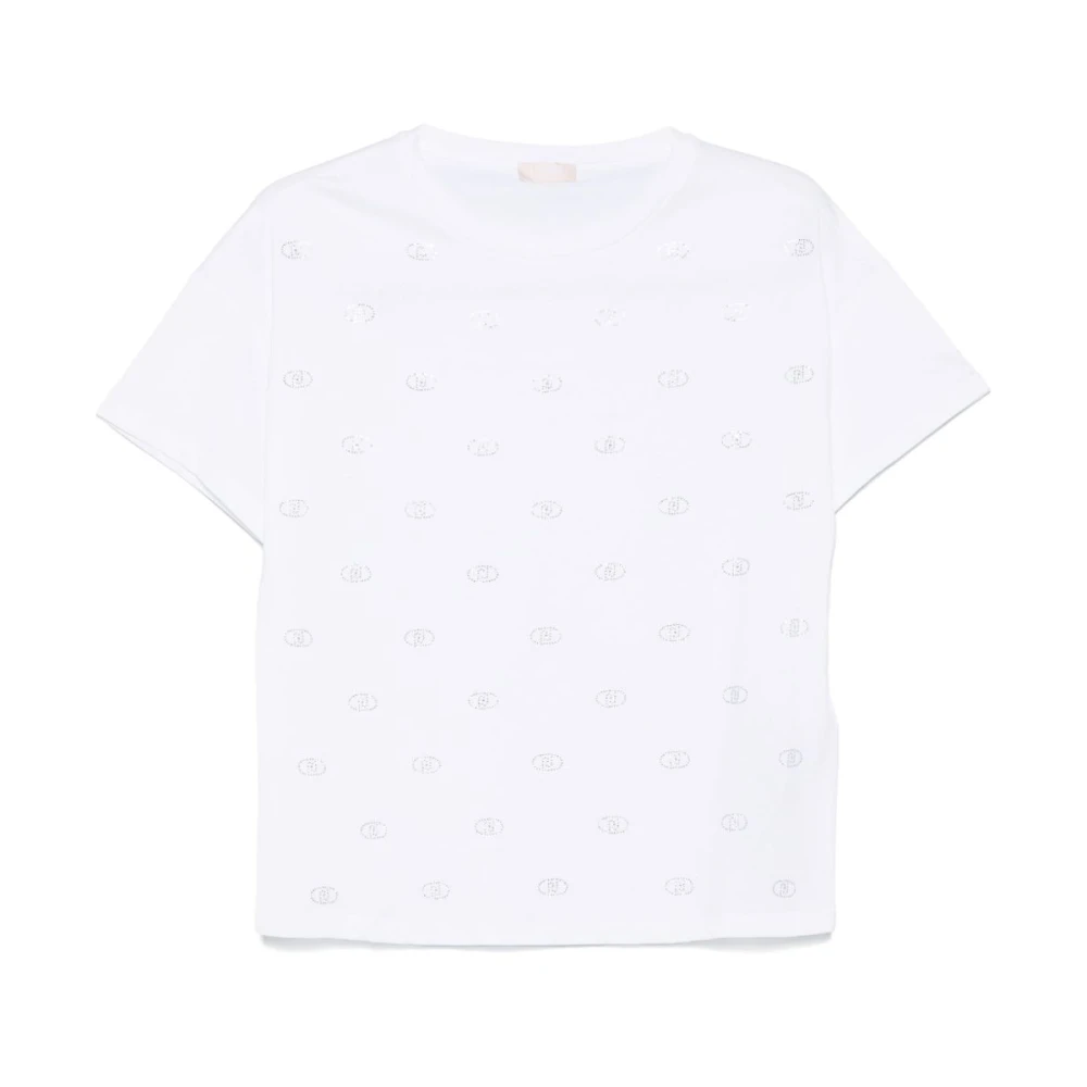 Liu Jo Witte Crew Neck T-shirts en Polos White Dames