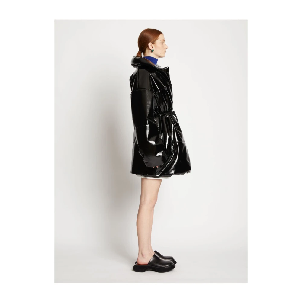 Proenza Schouler Gelakte Pufferjas Black Dames