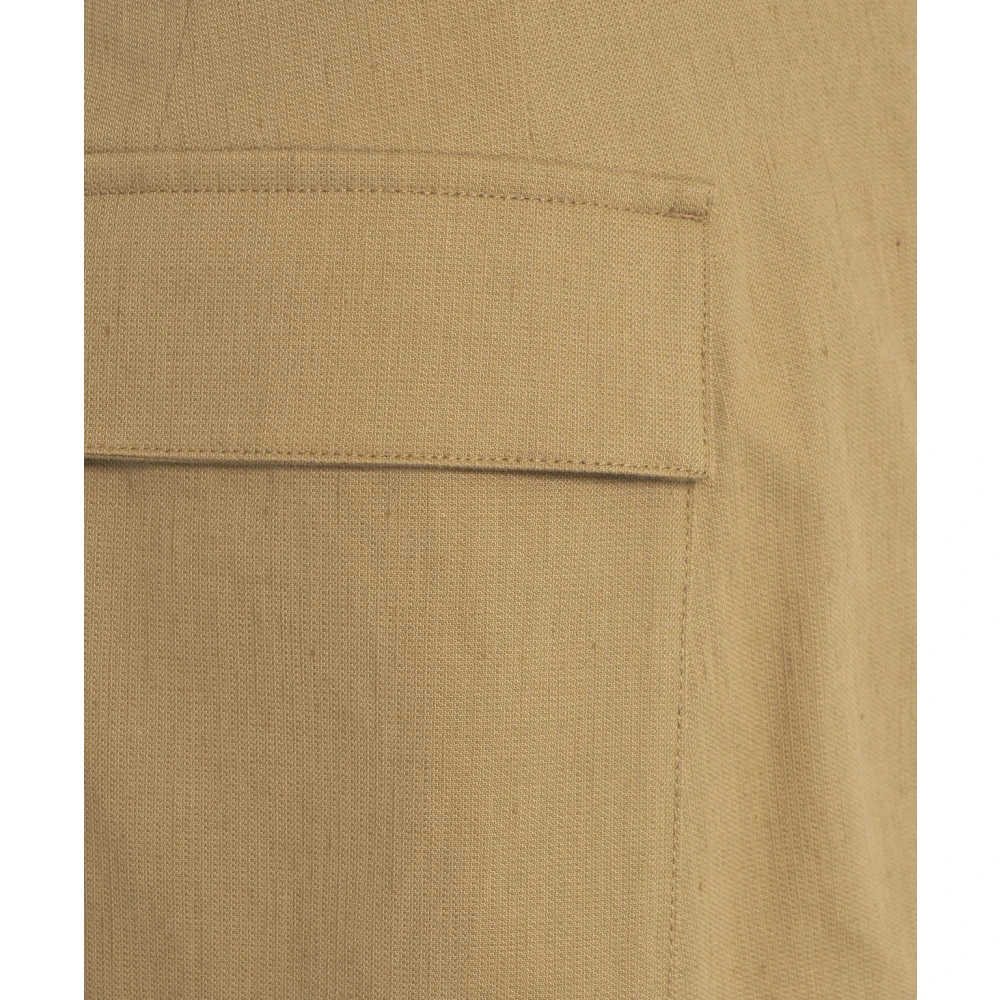 Paolo Pecora Beige Linnen Blend Chino Broek Beige Heren