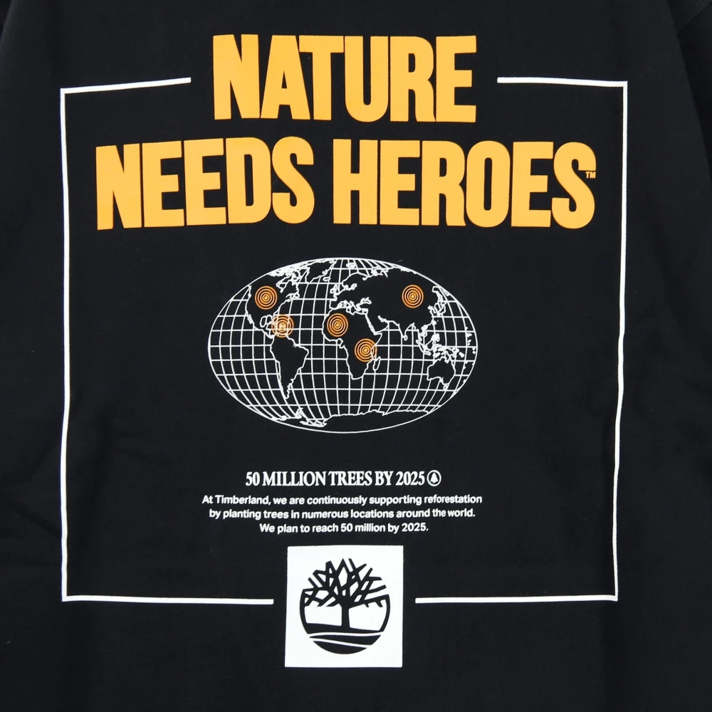 Timberland Zwarte Lichtgewicht Crewneck Sweatshirt met Kangoeroezak Black Heren