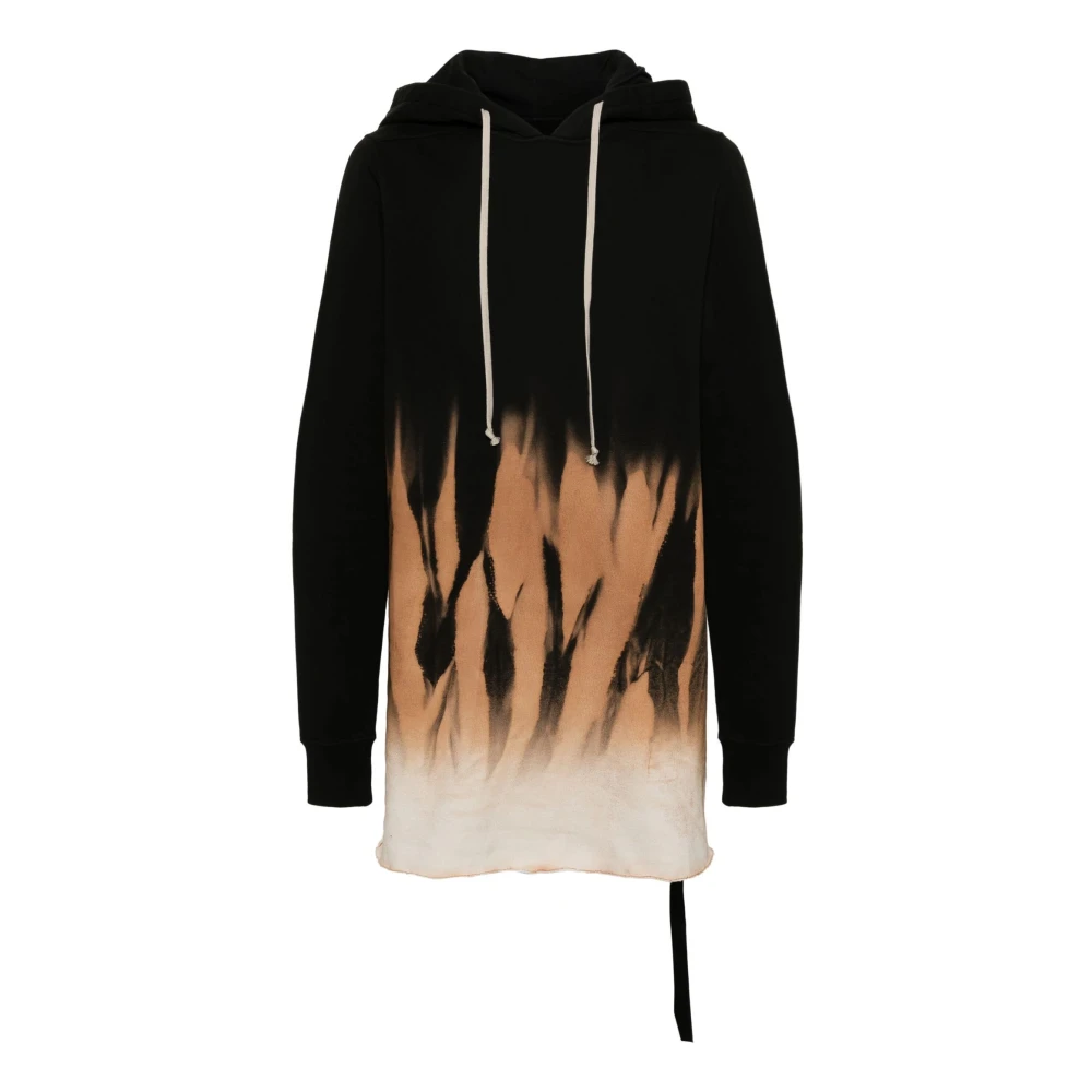 Rick Owens Abstract Jersey Hooded Sweater Black Heren