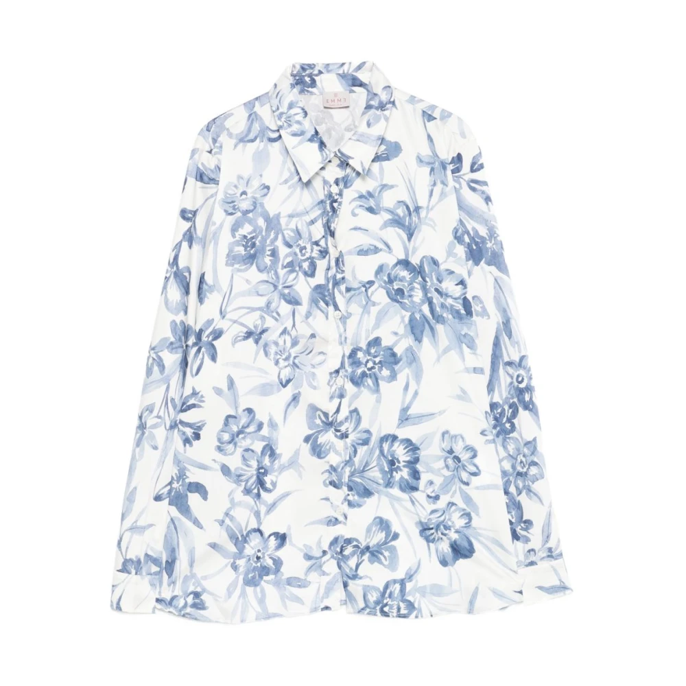 Marella Women's Blue Shirts, L, Printed Shirt