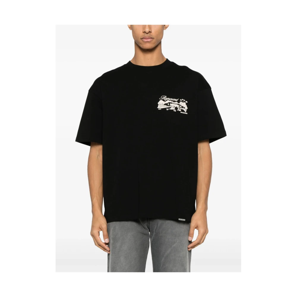 Represent Zwart Logo Print Crew Neck T-shirt Black Heren