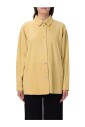 chemise-en-cuir-jaune-coupe-decontractee
