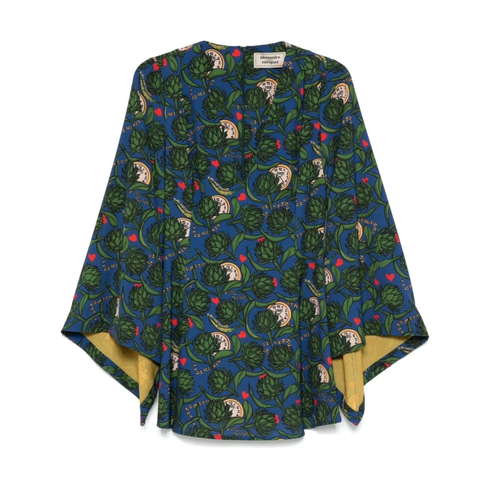 Alessandro Enriquez Grafische Print V-Hals Jurk Multicolor Dames
