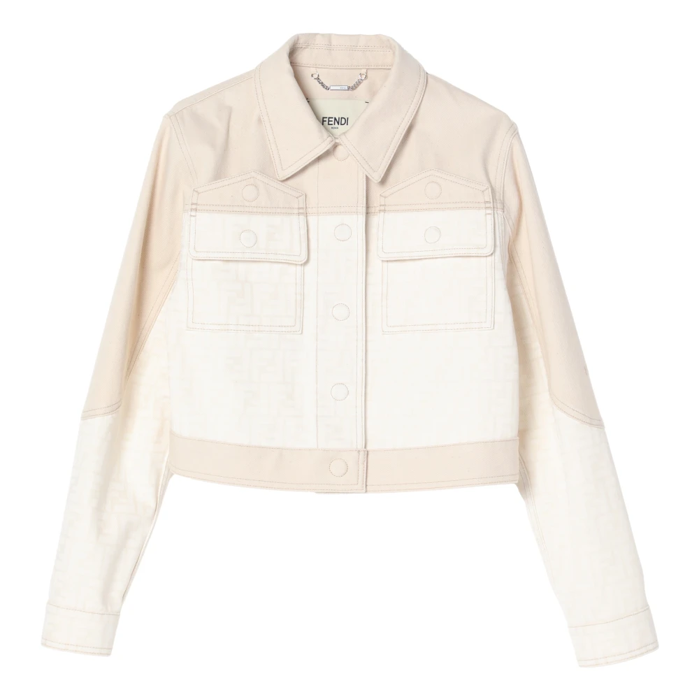 Fendi Denim jas voor stijlvolle uitstraling White Dames