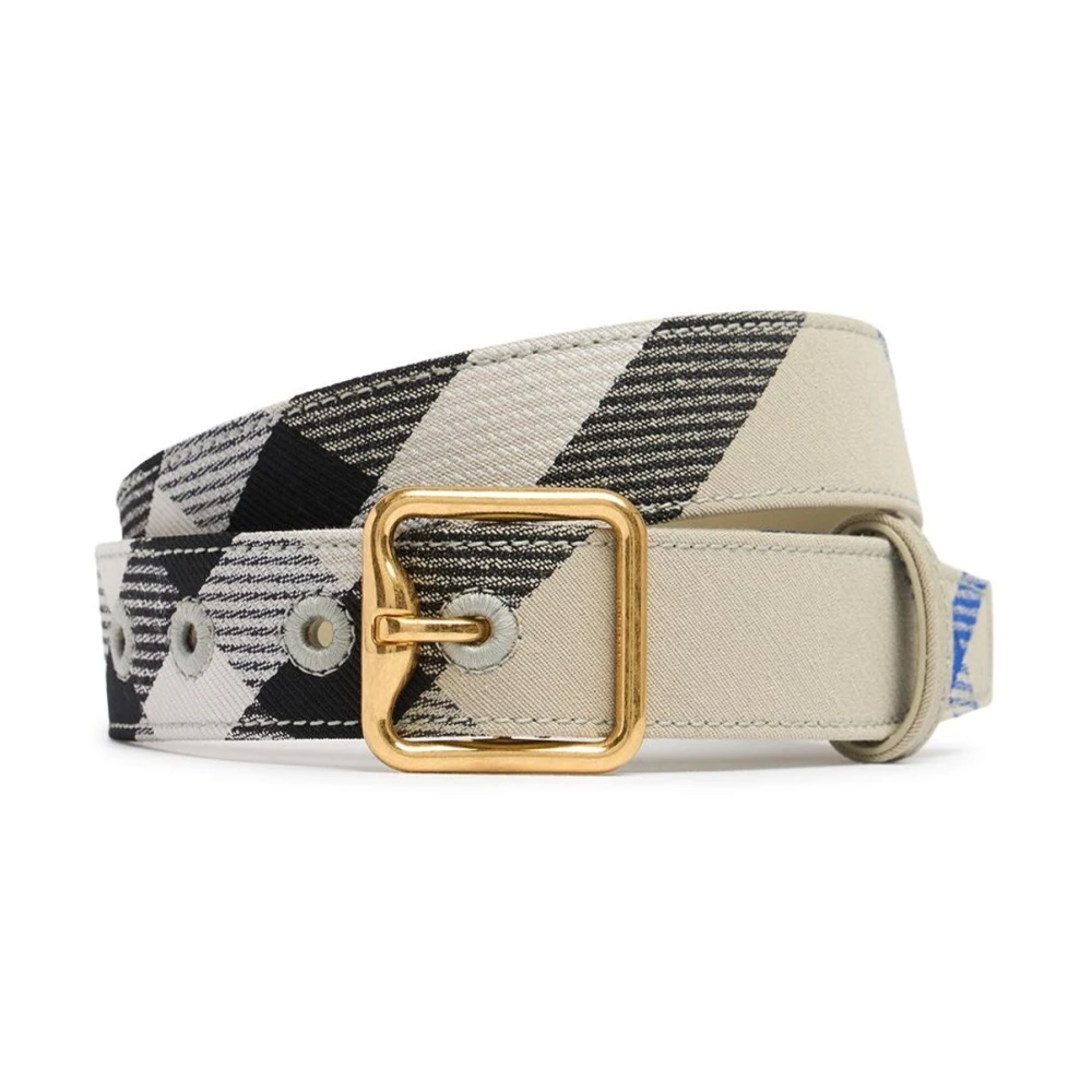 Burberry Elegant Beige Geruite Riem Beige Dames