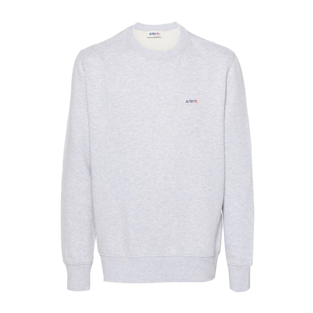 Autry Grijze Jersey Label Sweatshirt Gray Heren