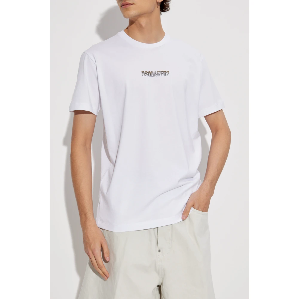 Dsquared2 T-shirt met verhoogd logo White Heren