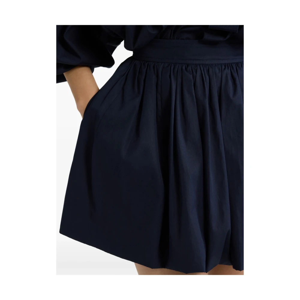Patou Navy Blue Ruched Skirt Blue Dames