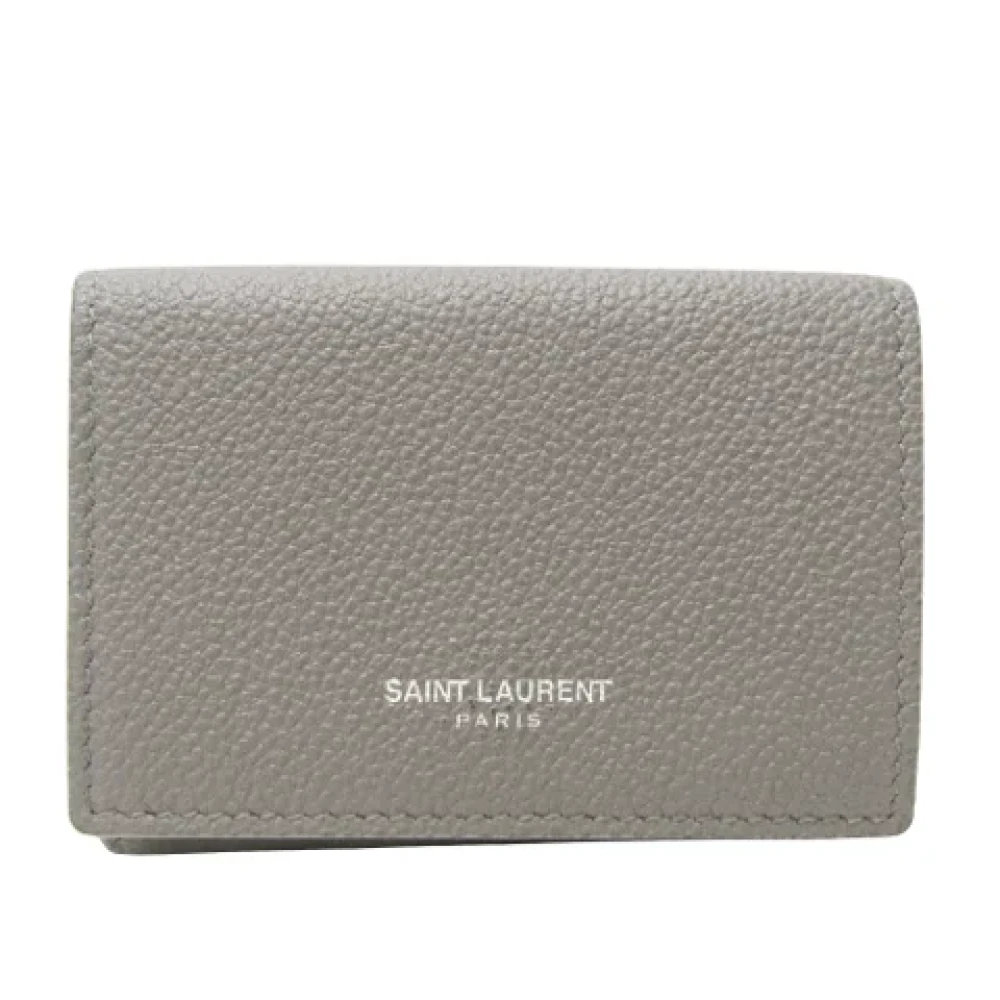Yves Saint Laurent Vintage Pre-owned Leather wallets Beige Dames