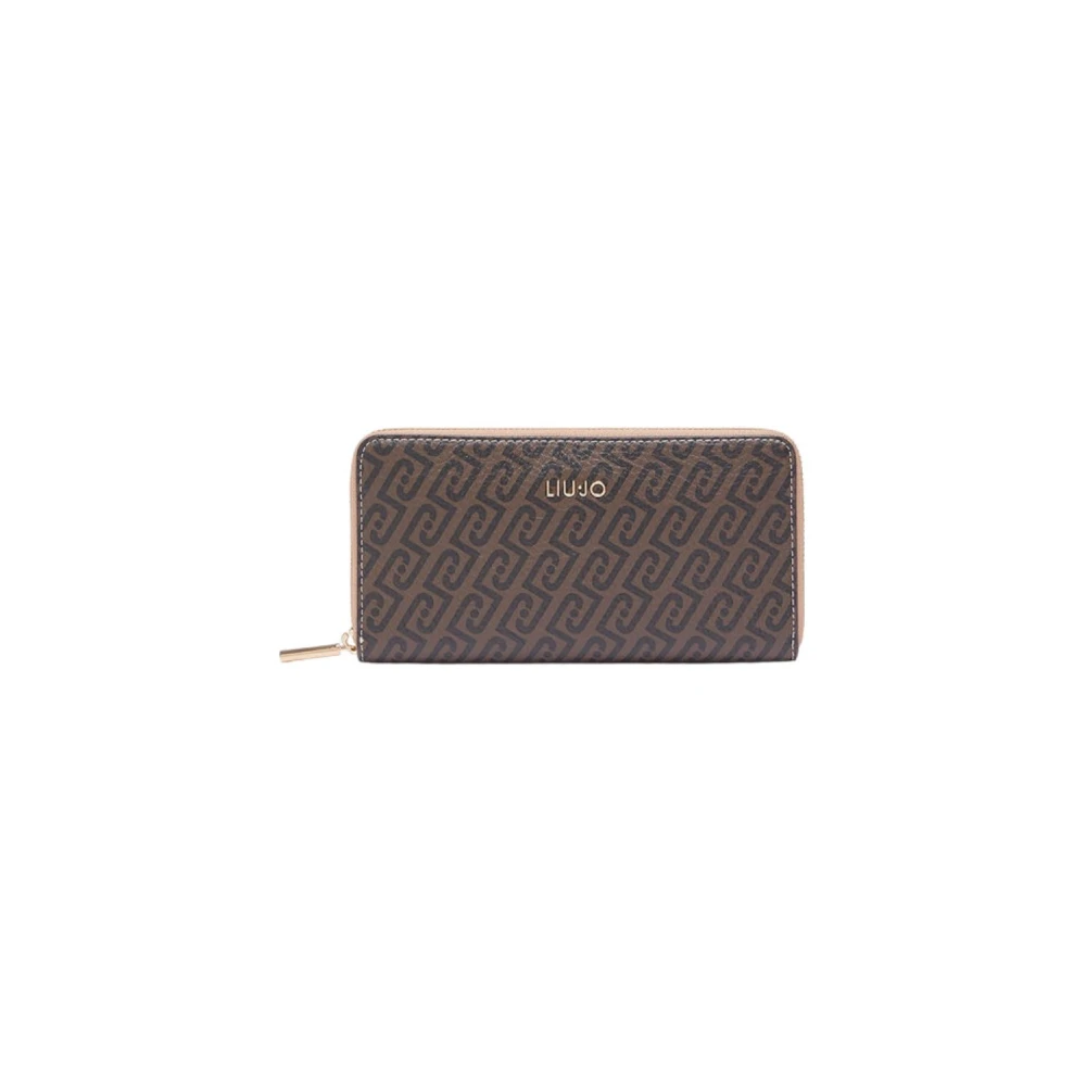 Liu Jo Donna Marrone Large Monogram Zip Wallet