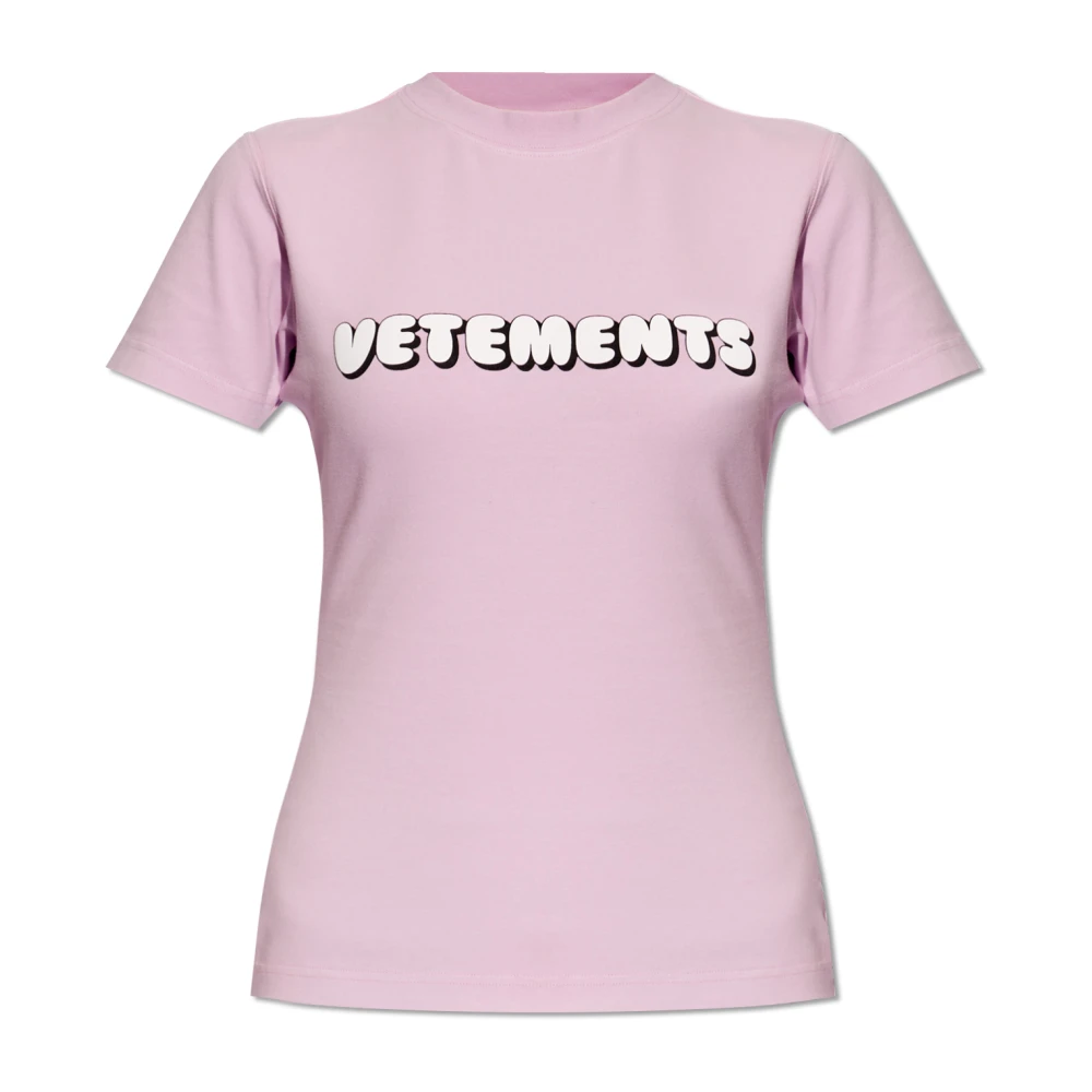 Vetements Aansluitend T-shirt met logo Purple Dames