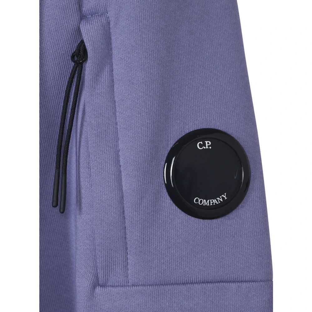 C.P. Company Diagonal Raised Fleece Crew Neck Sweatshirt Purple Heren