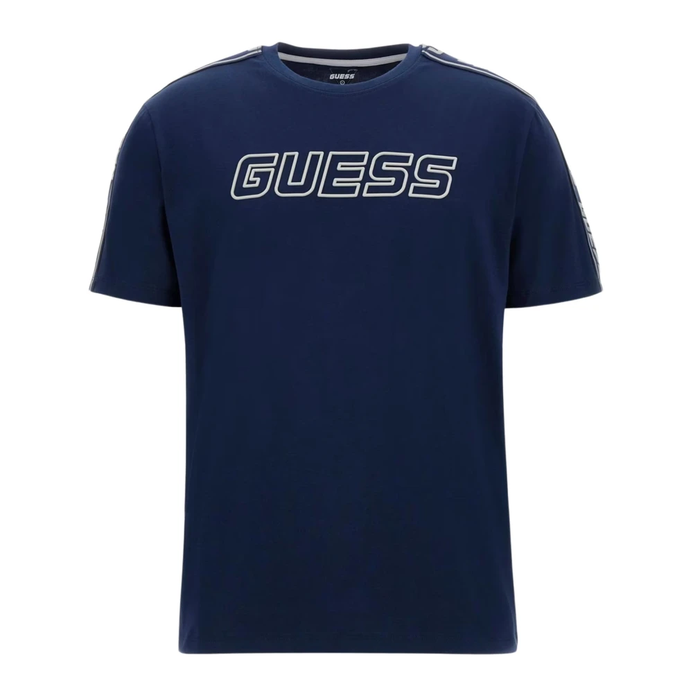 Guess Arlo Katoenen T-shirt Regular Fit Jersey Blue Heren