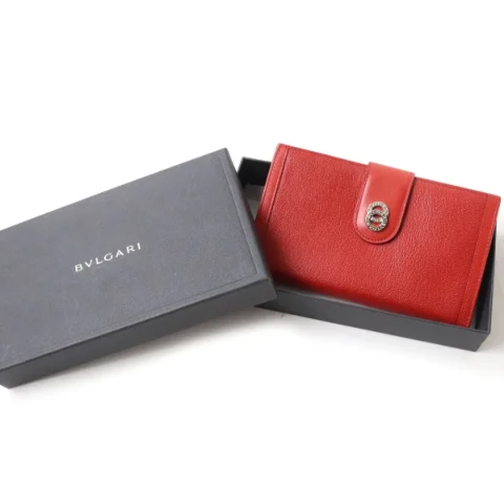 Bvlgari Vintage Pre-owned Leather wallets Red Dames